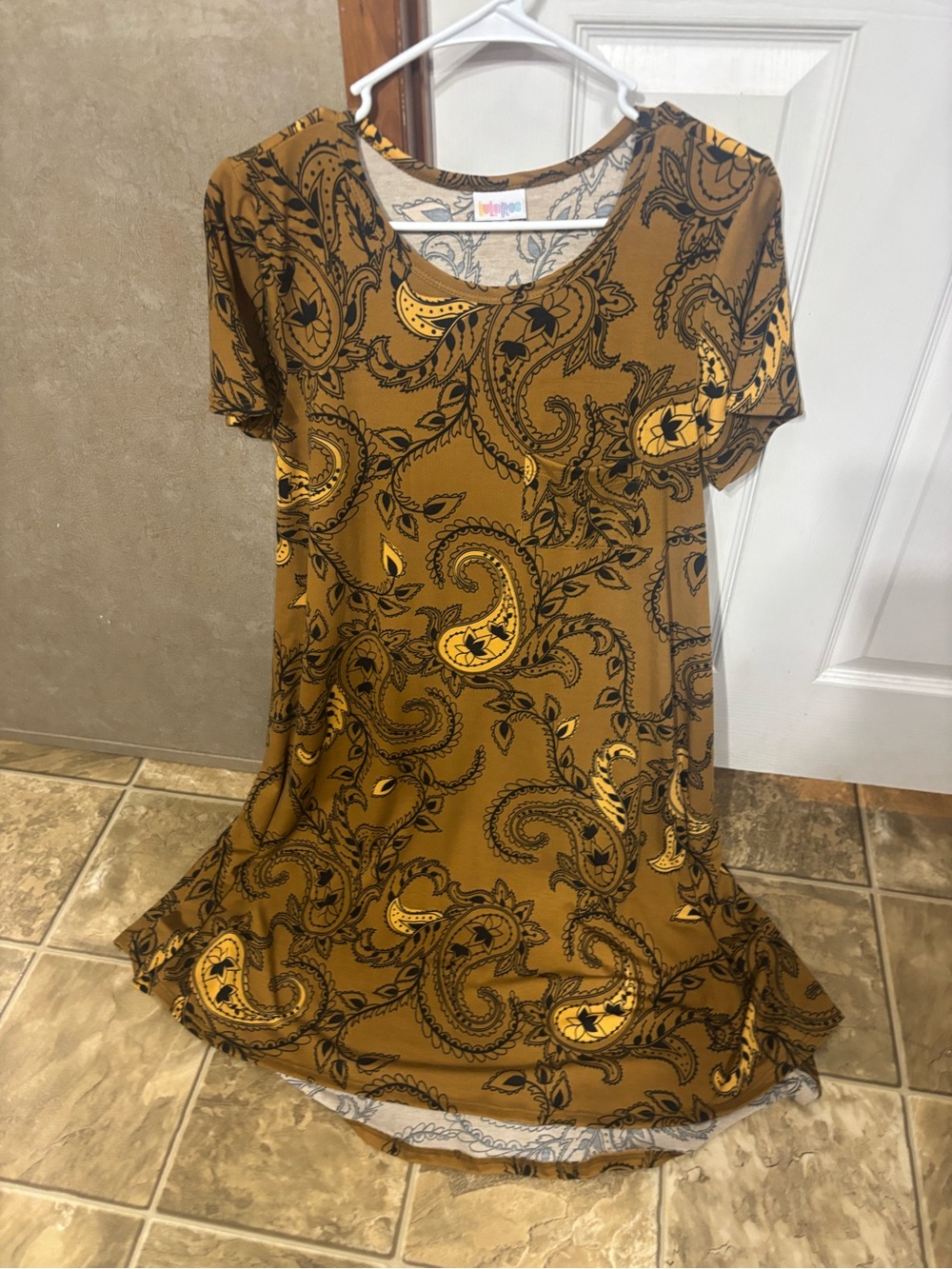 LuLaRoe Mustard Paisley High-Low Dress